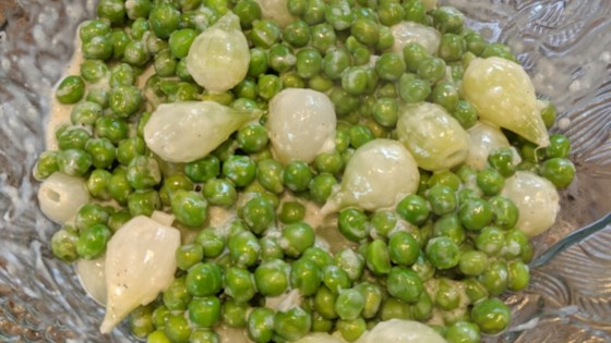 creamed onions and peas
