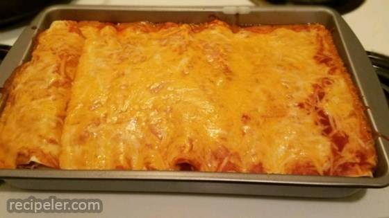 Creamy Cheddar Beef Enchiladas