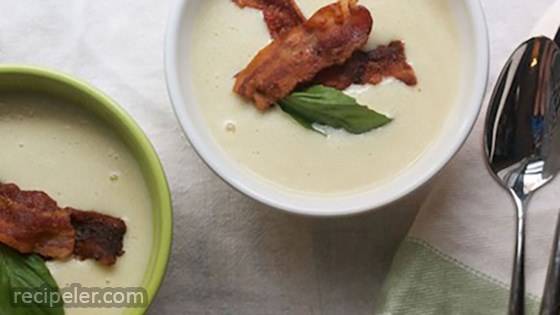 Creamy Corn Soup with Crispy Bacon