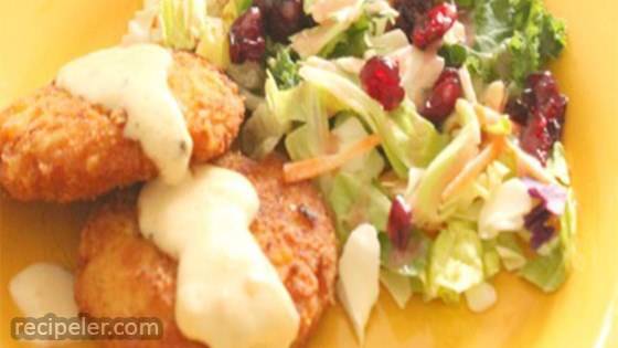 Crispy Chicken Croquettes with Garlic Butter Sauce