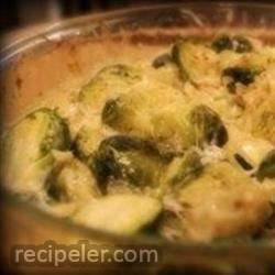 Delicious Creamy Cheesy Brussels Sprouts