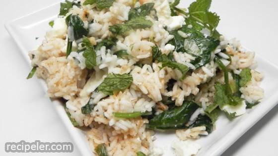 Delicious Spinach Rice With Feta