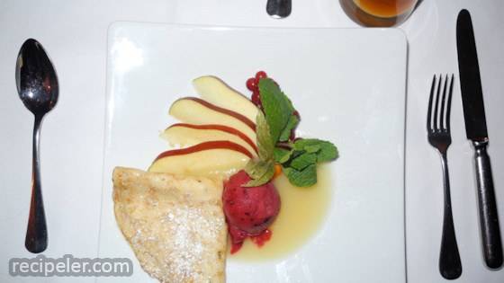 Dessert Crepes with Raspberry Sorbet