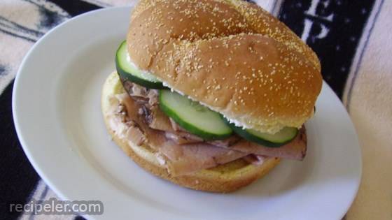 Dill Cream Cheese, Roast Beef and Cucumber Sandwiches