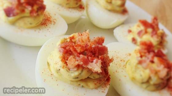 Dill-nfused Deviled Eggs with Bacon Crumble