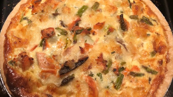 Easy Salmon And Asparagus Quiche