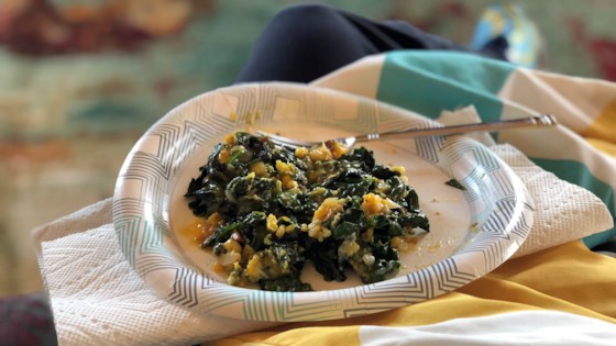 eggs and greens breakfast dish