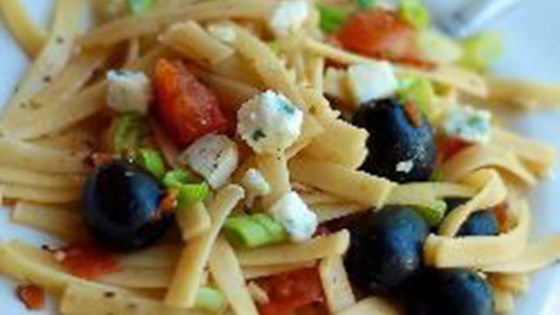 Fettuccine With Tomatoes, Olives, And Goat Cheese