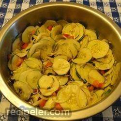 Floating Cucumber, Tomato, and Onion Salad