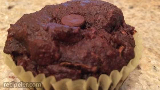 Flourless Double Chocolate Chip Zucchini Muffins