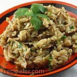 Fresh Mushroom Rice Pilaf