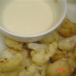 fried cauliflower with tahini sauce