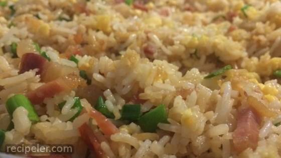 Fried Rice with Bacon and Sriracha