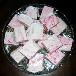 frozen raspberry swirl cheesecake squares