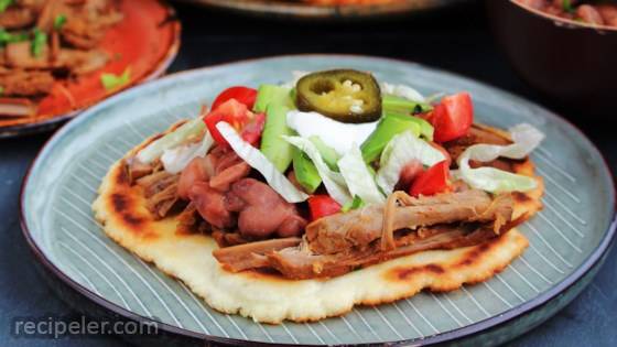 Fry Bread Tacos with Spicy Shredded Beef