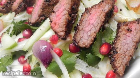 Gabe's Coffee-Crusted Hanger Steak with Apple, Fennel, and Herb Salad