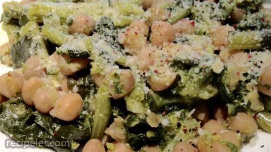 Garlic nfused Broccoli Rabe and Chickpeas