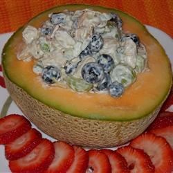 gee-gee's chicken salad with cantaloupe