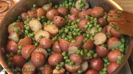 Glazed Peas and Potatoes with Mint