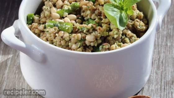 Gluten-Free Buckwheat, Asparagus, and Pesto Salad