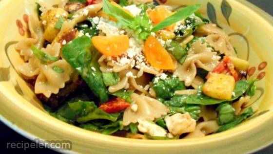 Greek Pasta Salad With Roasted Vegetables And Feta