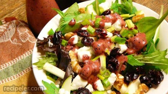 Green Apple Salad With Blueberries, Feta, And Walnuts