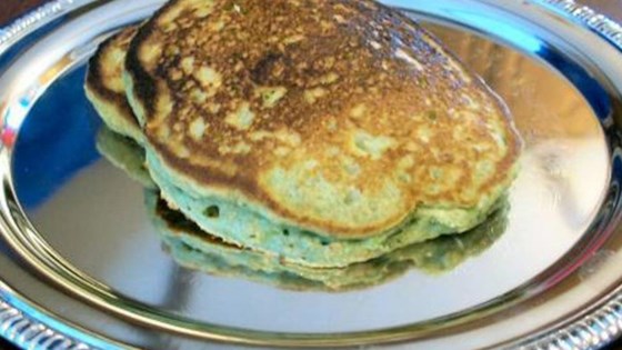 green oat pancakes for st. patrick's day