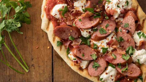 Grilled Burrata Pizza With Hillshire Farm&#174; Smoked Sausage