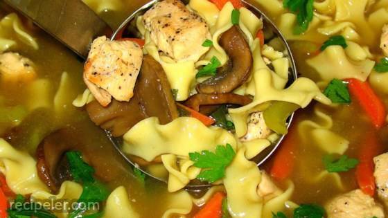 Grilled Chicken Noodle Soup