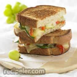Grilled Gruyere and Roasted Vegetable Sandwich