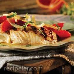 Grilled Halibut with Fennel and Orange