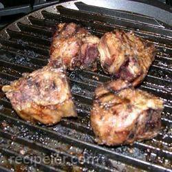 Grilled Lamb Chops with Curry, Apple and Raisin Sauce