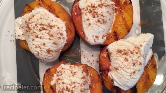Grilled Peaches and ce Cream