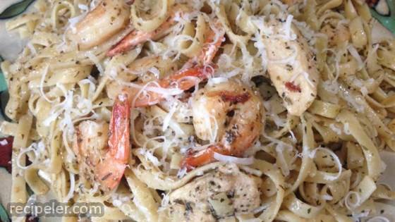 Grilled Shrimp and Chicken Pasta