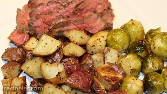 Grilled Skirt Steak with Roasted Potatoes