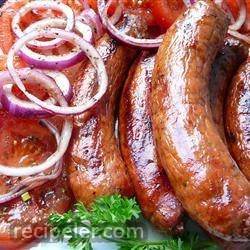 Grilled talian Sausage with Marinated Tomatoes