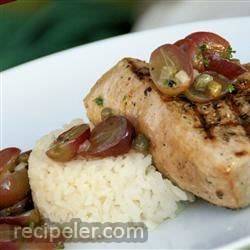 Grilled Tuna Steaks With Grape And Caper Salsa