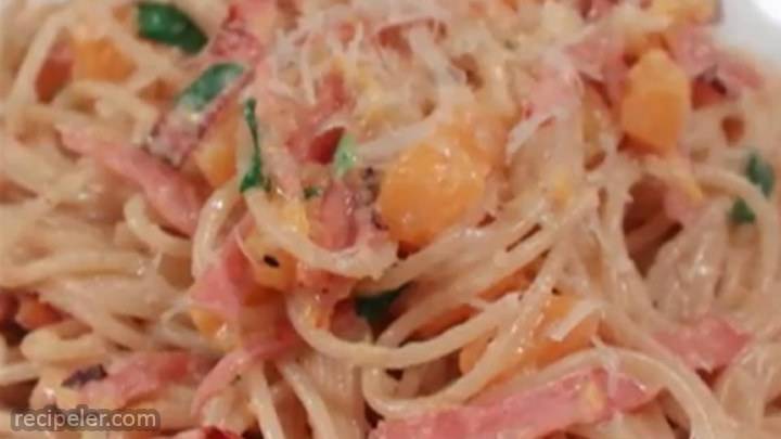 ham and butternut squash spaghetti