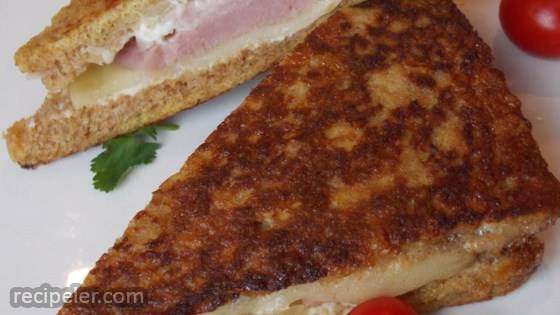 Ham and Pineapple Fried Sandwiches