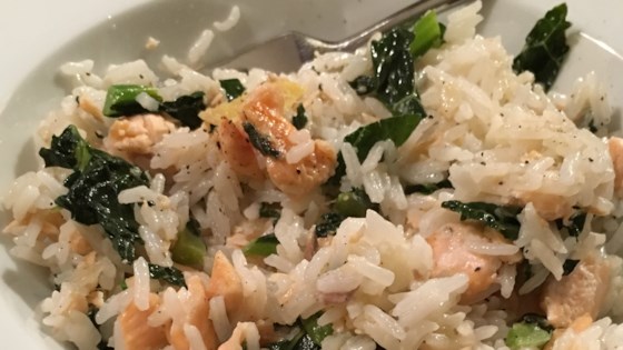 healthy tasty salmon rice bowl