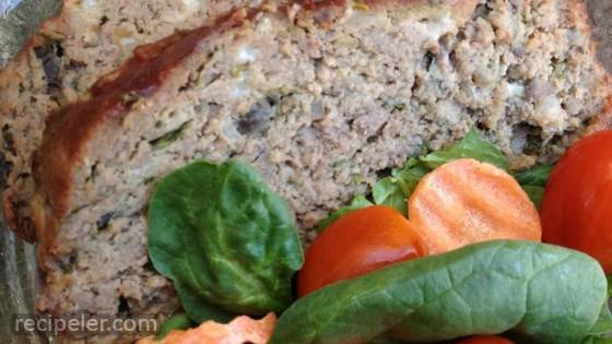 Heavenly Meatloaf with Blue Cheese, Mushrooms, and Spinach