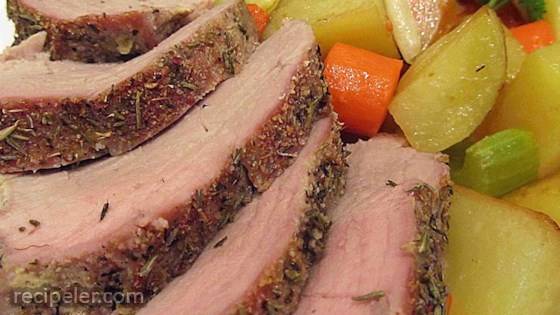 Herb Roasted Pork Loin And Potatoes