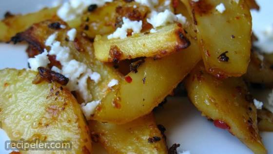 Herbed Greek Roasted Potatoes with Feta Cheese