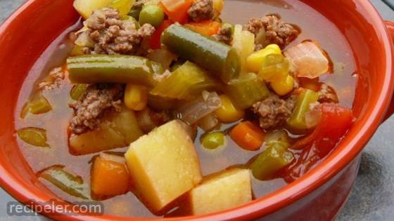 Hobo Ground Beef and Vegetable Soup