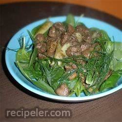 Hot Chicken Liver and Fennel Salad