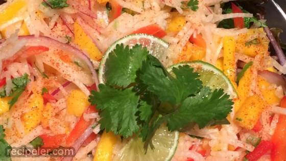 Jicama Mango Salad with Cilantro and Lime