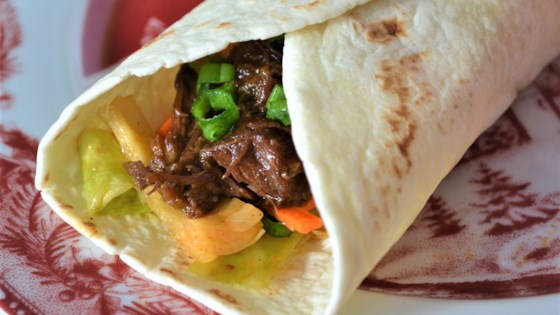 kalbi-style braised beef cheek tacos