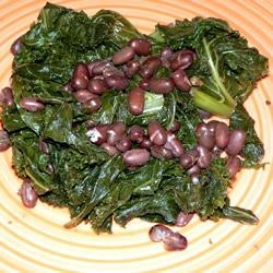kale and adzuki beans