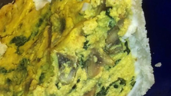 kale and mushroom vegan "quiche"