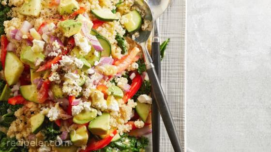 Kale, Quinoa, and Avocado Salad with Lemon Dijon Vinaigrette